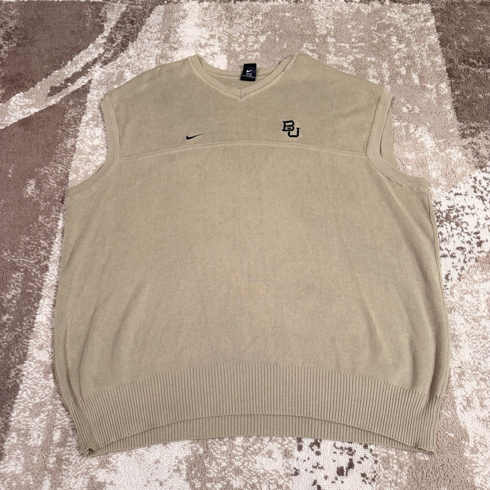 Vtg Nike Sweater Vest Mens 3XL Mini Swoosh Baylor University Basketball